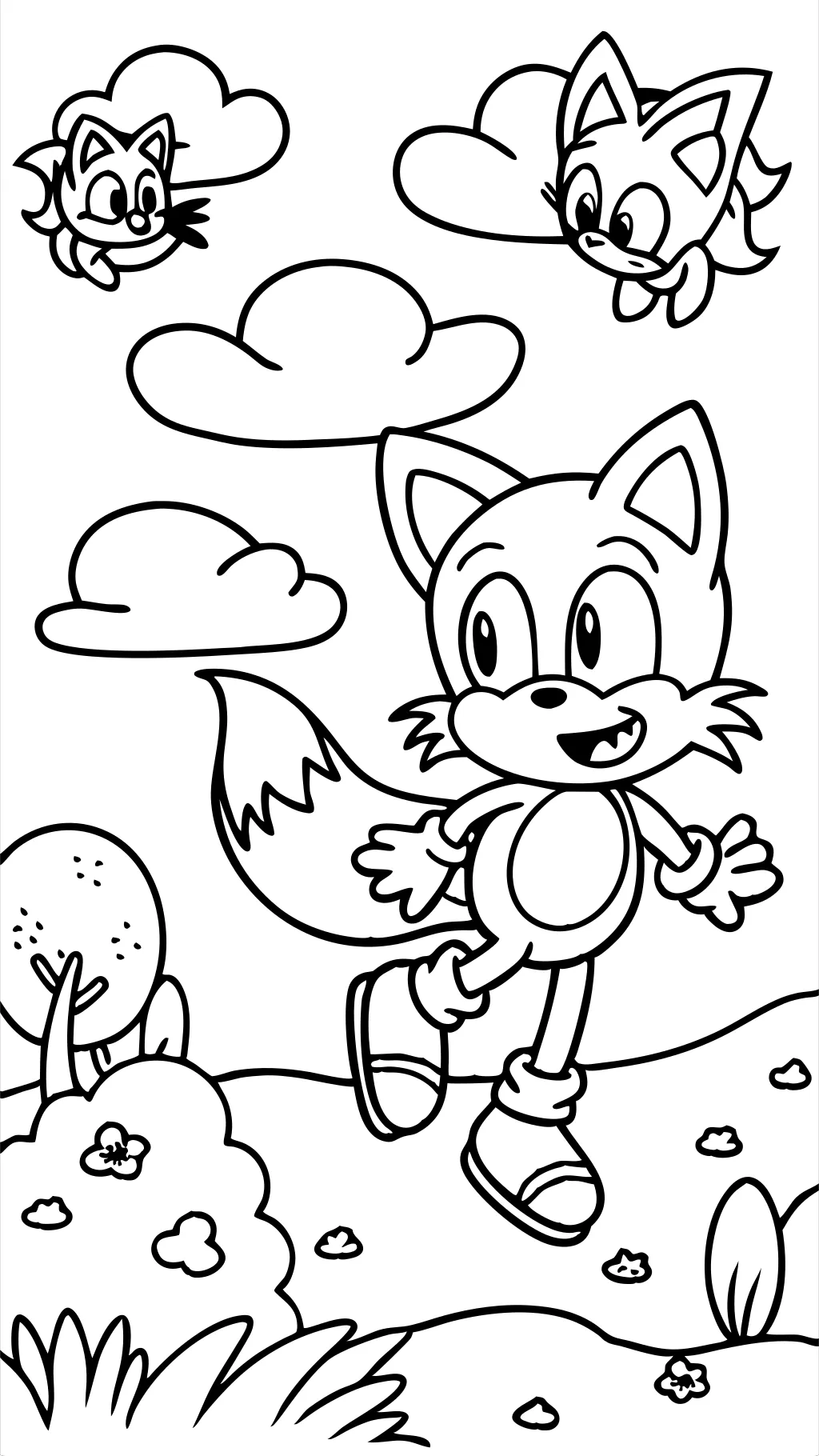 tails and sonic coloring pages